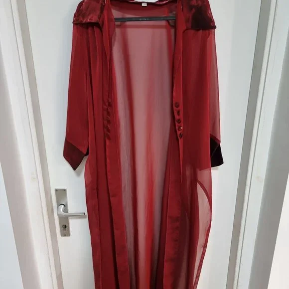 VINTAGE 90s' red sheer cover up - Picture 6 of 8